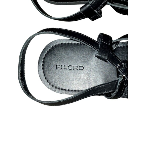 Pilcro by Anthropologie Black Leather Thong Strap Sandals Resort Vaca– US 8.5 - Picture 3 of 4